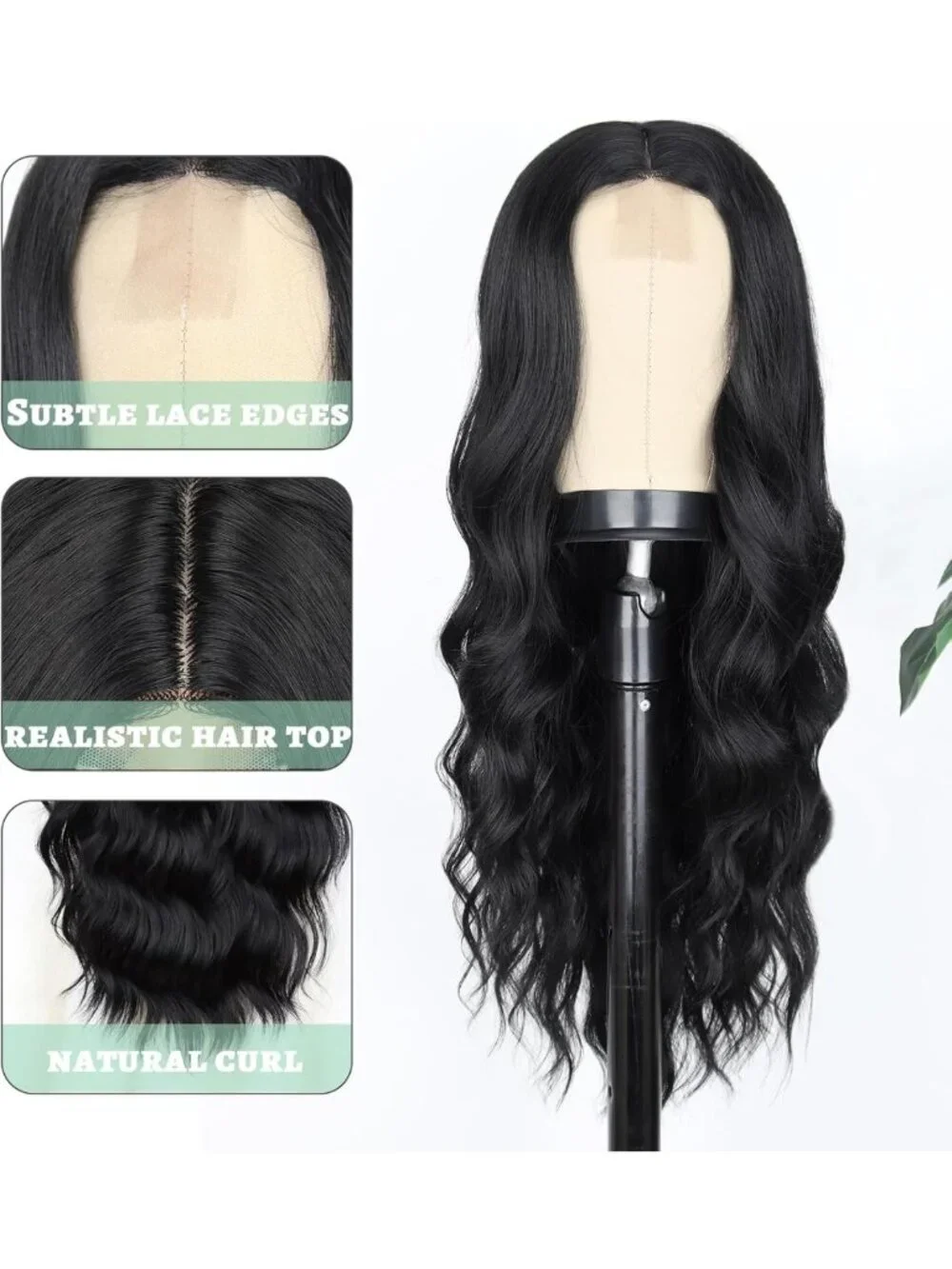 Long Black Wavy Wig 26